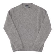 Alpaca-Wol Trui met Ronde Hals Herno , Gray , Heren