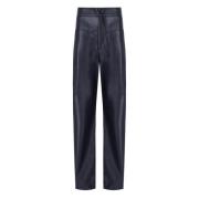 Navy Blauwe Imitatie Leren Cargo Broek Essentiel Antwerp , Blue , Dame...