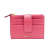 Pre-owned Leather wallets Prada Vintage , Pink , Dames