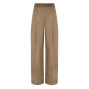 Beige Satin Wide Leg Trousers Stine Goya , Beige , Dames