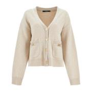 Luxe Wol Kasjmier Vest Versace , Beige , Dames