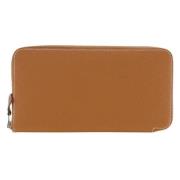 Pre-owned Leather wallets Hermès Vintage , Beige , Dames