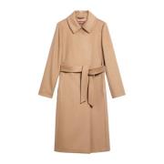 Lange double-breasted jas van zuivere wol Max Mara Studio , Brown , Da...