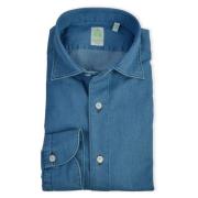 Denim Gaeta Overhemd Finamore , Blue , Heren