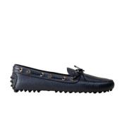 Blauwe Suède Mocassin Schoen Car Shoe , Blue , Dames