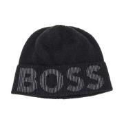 Wollen Boss Beanie Hugo Boss , Black , Heren