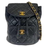 Pre-owned Leather backpacks Chanel Vintage , Black , Dames