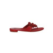 Pre-owned Leather flats Chanel Vintage , Red , Dames