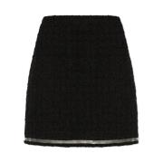 Tweed rok met glinsterende applicatie Versace , Black , Dames