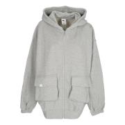 Dans Oversized Rits Hoodie Grijs Nike , Gray , Dames