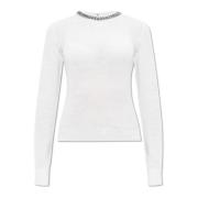 Trui met decoratieve ketting bij de halslijn Stella McCartney , White ...