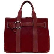 Pre-owned Canvas handbags Hermès Vintage , Red , Dames