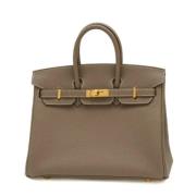 Pre-owned Leather handbags Hermès Vintage , Gray , Dames