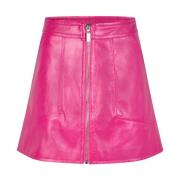 Rose Violet PU Leren Minirok Cras , Pink , Dames