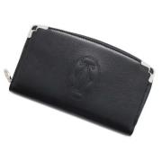 Pre-owned Leather wallets Cartier Vintage , Black , Dames