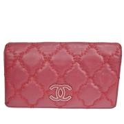 Pre-owned Leather wallets Chanel Vintage , Red , Dames