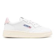 Witte Leren Sneakers met Roze Accenten Autry , White , Dames