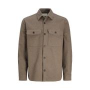 Premium Melange Solid Overshirt Jack & Jones , Brown , Heren