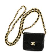 Pre-owned Leather chanel-bags Chanel Vintage , Black , Dames