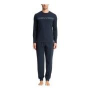 Trekkoord Pyjamaset, Gestreept & Effen Emporio Armani , Blue , Heren