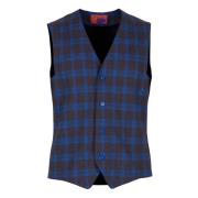 Blauw geruit vest voor heren Gallo , Multicolor , Heren