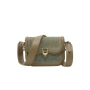 Mini Manon Croco Grijs Parel Tas Claris Virot , Gray , Dames