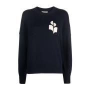 Intarsia Logo Trui Lange Mouwen Isabel Marant Étoile , Blue , Dames