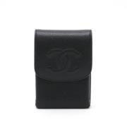 Pre-owned Leather home-office Chanel Vintage , Black , Dames