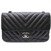 Pre-owned Leather chanel-bags Chanel Vintage , Black , Dames