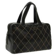 Pre-owned Leather handbags Chanel Vintage , Black , Dames