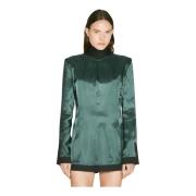 Blazerjurk met satijnen afwerking MM6 Maison Margiela , Green , Dames