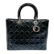 Pre-owned Leather handbags Dior Vintage , Black , Dames