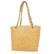 Pre-owned Leather chanel-bags Chanel Vintage , Beige , Dames