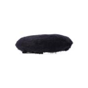 Zwarte Baret met Synthetisch Leer Kangol , Black , Heren