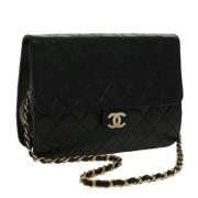 Pre-owned Leather chanel-bags Chanel Vintage , Blue , Dames