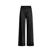 Zwarte Lurex Cropped Broek Circus Hotel , Black , Dames