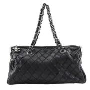 Pre-owned Leather chanel-bags Chanel Vintage , Black , Dames