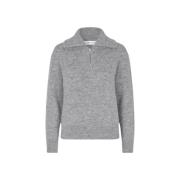 Moderne Half-Zip Sweater Samsøe Samsøe , Gray , Dames