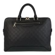 Pre-owned Leather briefcases Louis Vuitton Vintage , Black , Dames