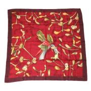 Pre-owned Silk scarves Hermès Vintage , Red , Dames