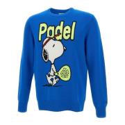 Snoopy Padel Lover Wollen Trui MC2 Saint Barth , Blue , Heren