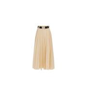 Midi rok in lichtgewicht technisch nylon Elisabetta Franchi , Beige , ...