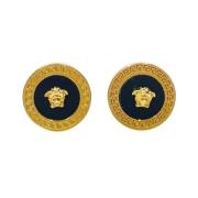 Pre-owned Metal earrings Versace Pre-owned , Yellow , Dames