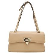 Pre-owned Leather shoulder-bags Valentino Vintage , Beige , Dames