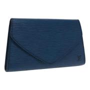 Pre-owned Leather clutches Louis Vuitton Vintage , Blue , Dames