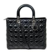 Pre-owned Leather handbags Dior Vintage , Black , Dames