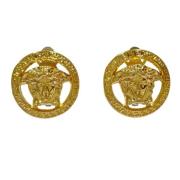 Pre-owned Metal earrings Versace Pre-owned , Yellow , Dames