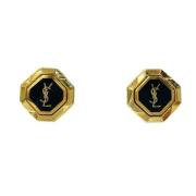 Pre-owned Metal earrings Yves Saint Laurent Vintage , Yellow , Dames