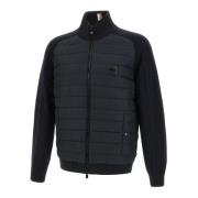 Blauwe Gewatteerde Jas met Dubbele Rits Hugo Boss , Black , Heren