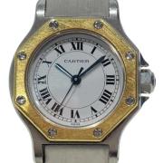 Pre-owned Stainless Steel watches Cartier Vintage , White , Dames